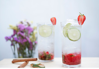 Strawberry mojito cocktail