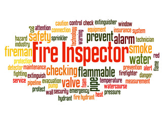 Fire Inspector word cloud concept 3