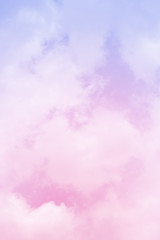 Sun and cloud background with a pastel colored
