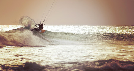 Fototapeta na wymiar Cape Verde kitesurfing