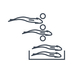 thin line icon fish processing, sorting fish
