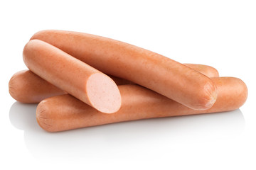 Group of sausages, isolated on white background