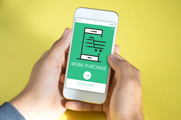 MOBIL PURCHASE CONCEPT ON SCREEN