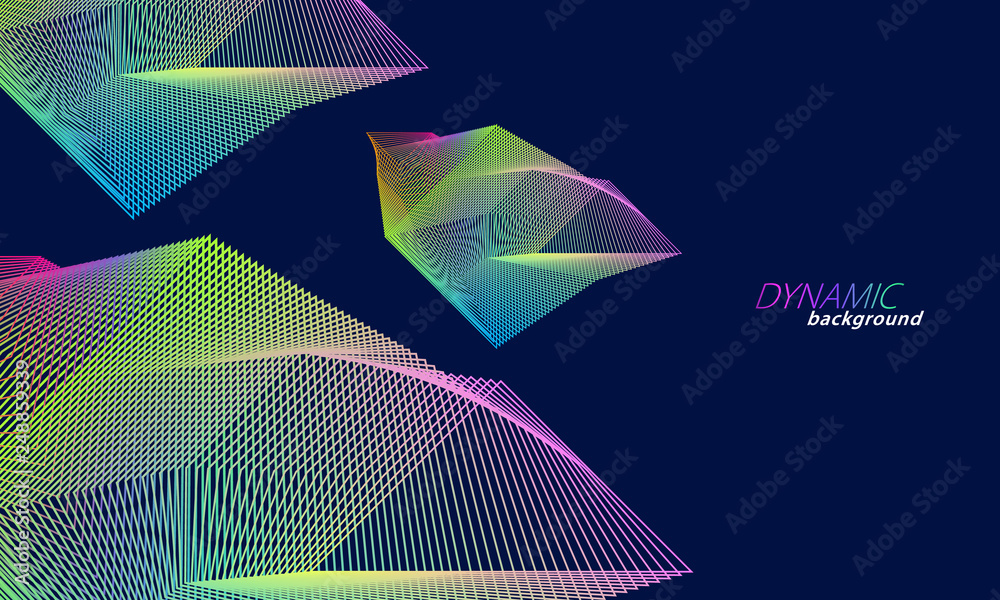 Wall mural blended colorful lines abstract geometric vector background.