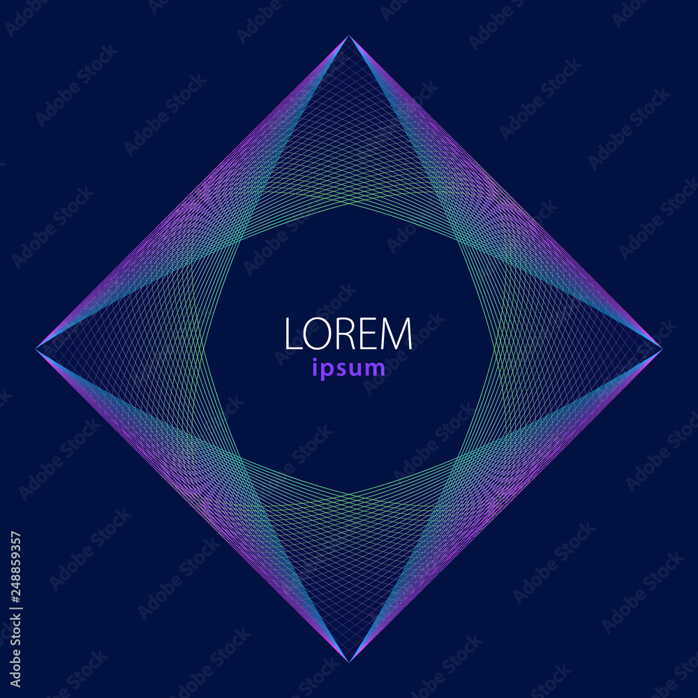 Wall mural blended colorful lines abstract geometric vector background.