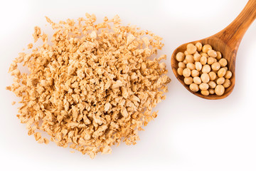 Crushed soybeans - Glycine max. Top view