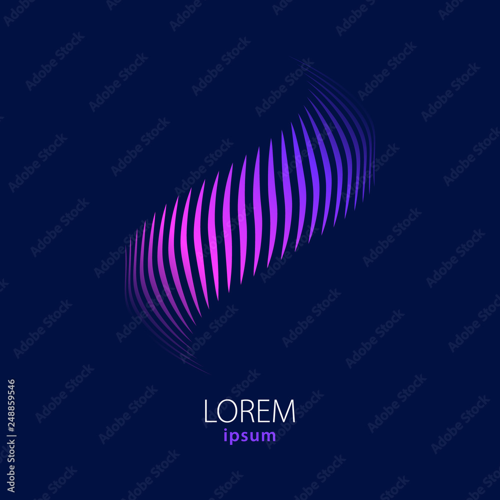 Wall mural Abstract wavy lines colorful background. Vector illustration.