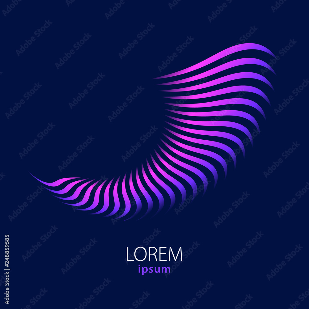 Wall mural abstract wavy lines colorful background. vector illustration.