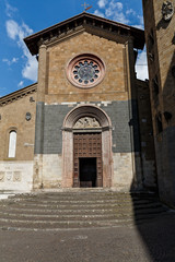 Beautiful view ancient buildings near the Cathedral of Orvieto (Duomo di Orvieto), Umbria, Italy