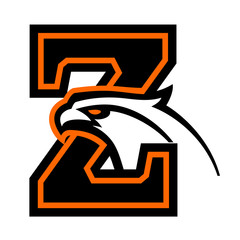 Letter Z with eagle head. Great for sports logotypes and team mascots. 