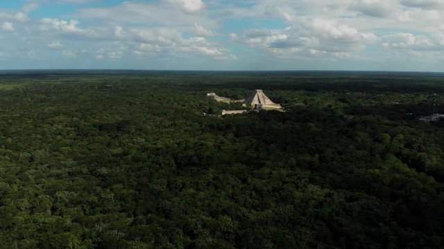 Iconic step pyramid El Castillo at Chichen Itza in Yucatan Mexico