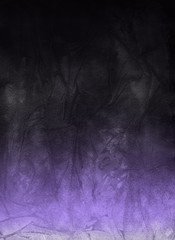 Violet ink and watercolor textures on white paper background. Paint leaks and ombre effects. Hand painted abstract image.