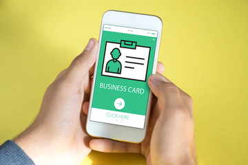 BUSINESS CARD CONCEPT ON SCREEN