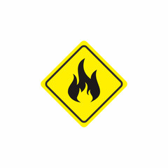 Fire warning sign icon symbol vector