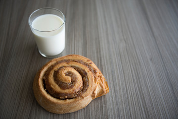Bun and Glass of Milk.