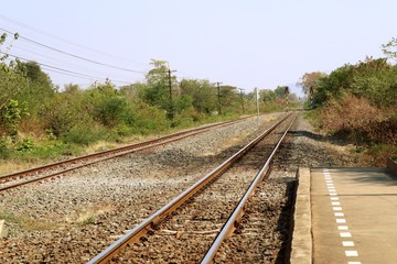Fototapeta premium Train station and railway