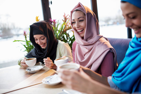 Muslims are having fun at a coffee shop