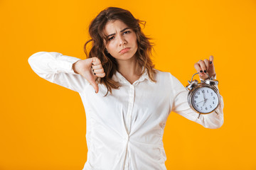 Portrait of an upset disappointed young woman