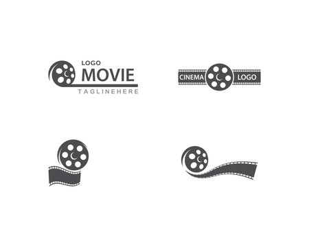 Film reel business logo vector template
