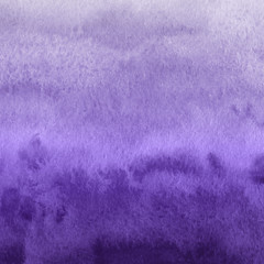 Violet ink and watercolor textures on white paper background. Paint leaks and ombre effects. Hand painted abstract image.