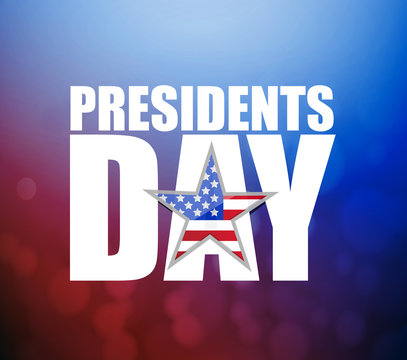 Presidents day sign illustration booked background.