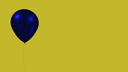  blue balloon on yellow background