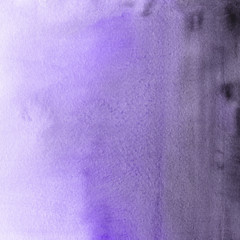 Violet ink and watercolor textures on white paper background. Paint leaks and ombre effects. Hand painted abstract image.