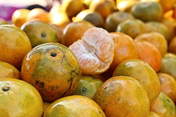 Orange fruit at street food