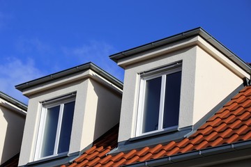 Tiled roof with dormers