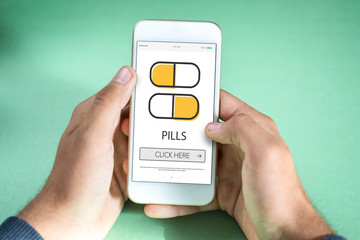 PILLS CONCEPT ON SCREEN