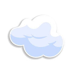 3d clouds flat illustration sticker icon. Elements of Clouds in color icons. Simple icon for websites, web design, mobile app, info graphics