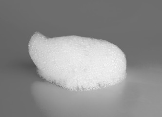 Soap foam bubble isolated on gray background object beatuy health care concept