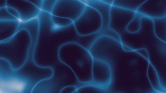 Abstract Animated Background. Molecule Life, Water Surface, Electric Light, Nano Microscopic Cell or Virus, Fractal Futuristic Loop Background 4K