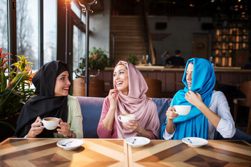Muslims are having fun at a coffee shop