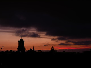 Fototapeta na wymiar sunset in the city of La Serena, Chile