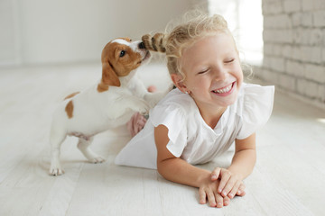 Child with a dog 