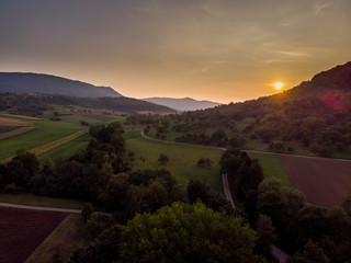 Sonnenutnergang im Schw&auml;bischen Albvorland
