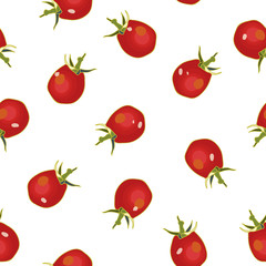 White pattern with red tomato.