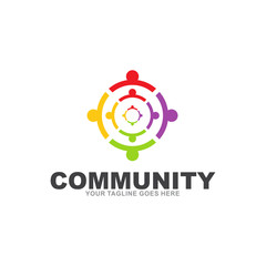 community and adoption care logo design vector template