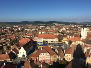 Sibiu aerial town view, Romania