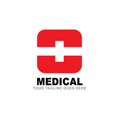 medical logo design with cross icon