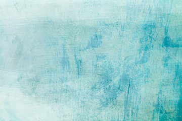 clear blue stained canvas painting draft detail, background or texture