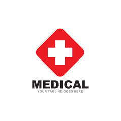 medical logo design with cross icon