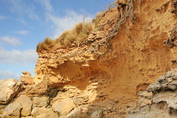 Coastline cliff formation