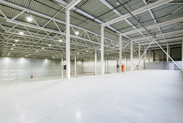 Interior of empty warehouse