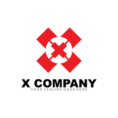 Obraz premium X letter logo design vector template