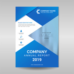 Blue geometric annual report template