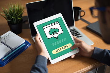 BLOGGING CONCEPT ON SCREEN