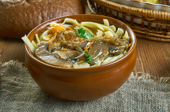 Russian  classic mushroom noodles