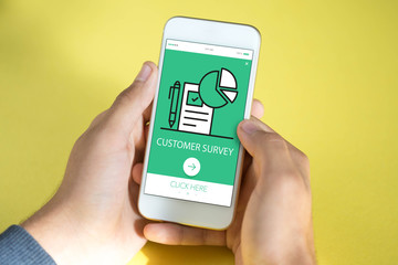 CUSTOMER SURVEY CONCEPT ON SCREEN